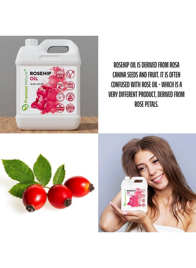 Premium Nature Rosehip Oil for Skin Face Body Hair Nails 16oz Cold Pressed Unrefined Rose Hip Seed Oil Moisturizing Facial Oil Bulk Aceite Rosa Mosqueta Puro 100 Organico Rose Oil For Face Oil For Dry Skin - Image 4