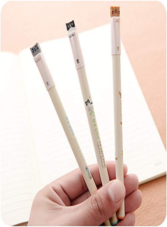 sencoo 12 pack Black Gel Ink Pens Cute Cat Pens 0.5 mm Kawaii Students Gift School Prize Boy and Girl Birthday Present Office Pens (Black) - Image 2