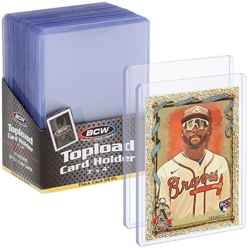 BCW 59 PT Thick Card Top Loaders Protective Thick Toploaders for Trading Cards Up to 59PT Rigid Card Toploader for Memorabilia Collectibles 100 Pack - Image 1