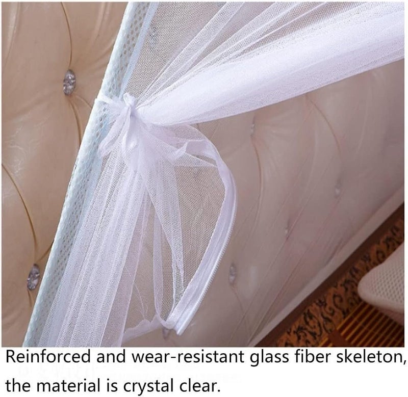 Pop Up Mosquito Net Bed Canopy, Foldable Mesh Mosquito Screen with Double Door, Easy Installation for Single Double Bed,Pink-39.4 - Image 3