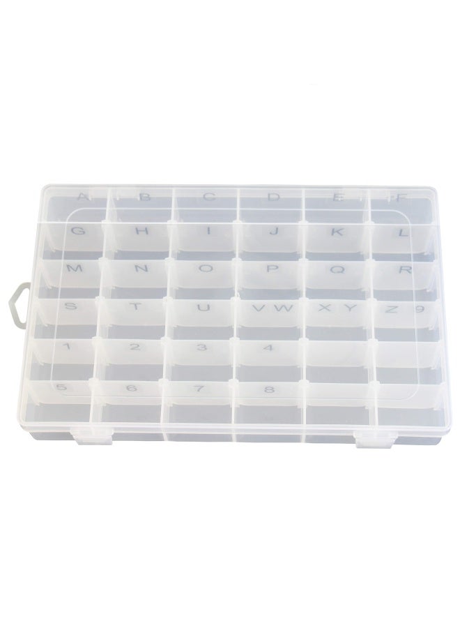 Eddileung Plastic Organizer Container Box Letter Storage Case Adjustable Dividers 36 Compartments For Letter Board Letters With Stickers Pre Applied To Dividers Letter Labels Pre Applied - Image 1