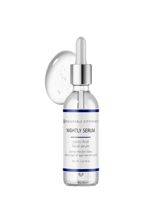 Measurable Difference Nightly serum face moisturizer with lactic acid hyaluronic acid & green tea extract | hydrates & smooths Skin & dissolves dead skin cells | Reduce fine lines and wrinkles treatment for All Skin Types - Image 1