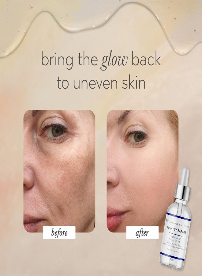 Measurable Difference Nightly serum face moisturizer with lactic acid hyaluronic acid & green tea extract | hydrates & smooths Skin & dissolves dead skin cells | Reduce fine lines and wrinkles treatment for All Skin Types - Image 4