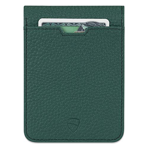 Vaultskin MANHATTAN Slim RFID Blocking Bifold Leather Wallet for Men - Minimalist Front Pocket Card Holder, Holds 9 Cards & Cash, Premium Italian Leather (Matt Green) - Image 3