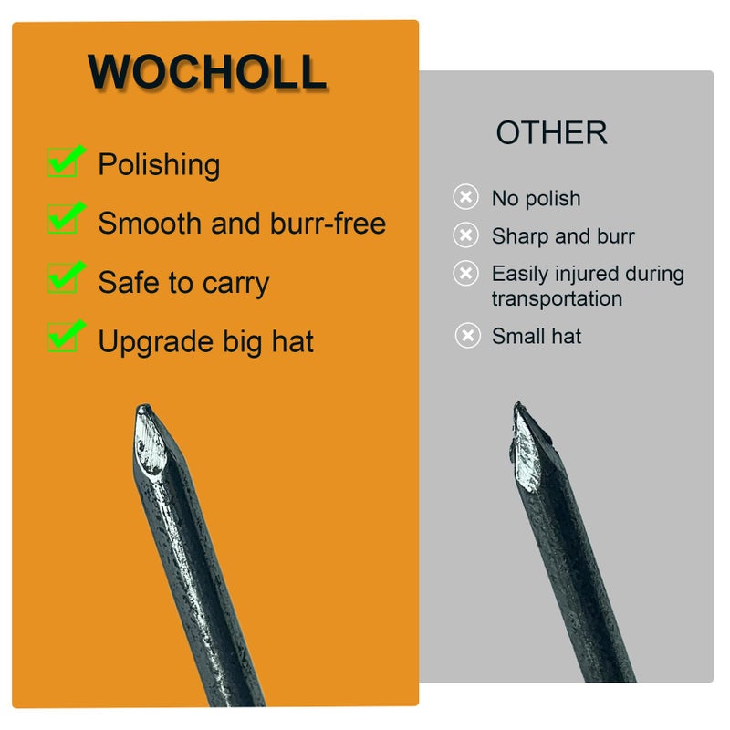 WOCHOLL Landscape Stakes Metal Landscape Edging Anchoring Spikes, 10-Inch Length 50 Count, for Artificial Turf Stakes, Paver Edging, Weed Barrier, Timber, Carpentry, Tent and More - Image 3