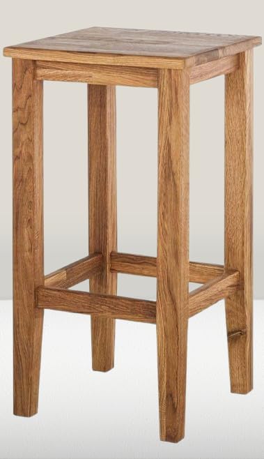 Umark Long High Bar Stool for Home Kitchen Stool Mango Wood Natural Brown Teak Finish - Image 3