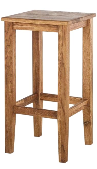 Umark Long High Bar Stool for Home Kitchen Stool Mango Wood Natural Brown Teak Finish - Image 2