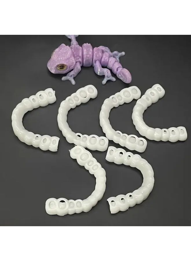 6pcs White Adjustable Dentures For Upper And Lower Teeth Comfortable Soft Fit - Image 4