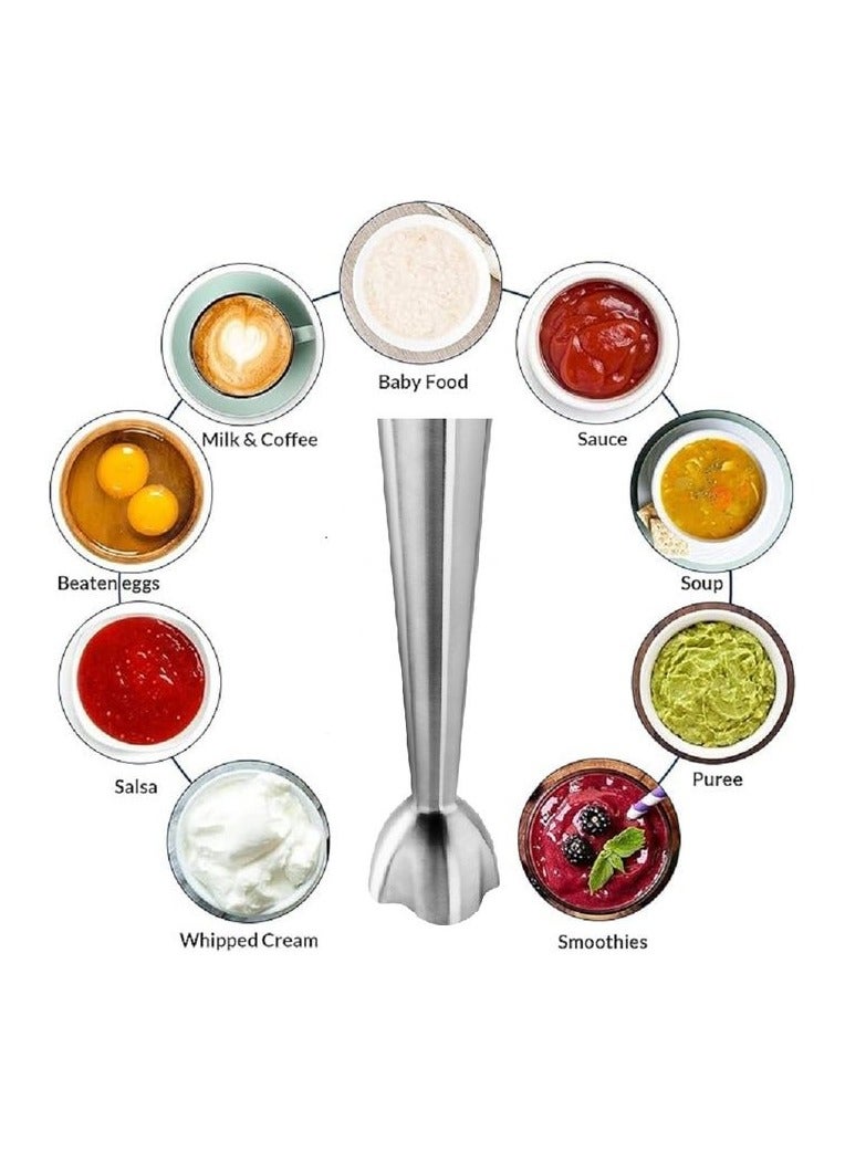 City City 5 in 1 Hand Blender Stainless Steel Multi-Speed ​​Whisk Egg Beater 100ml Cup 1500W Stainless Steel Multipurpose Blades (HMA-1026) - Image 3