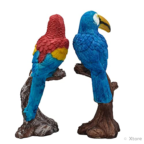Xtore Parrot Love Couple Vastu Bird Figurine Showpiece Sitting on Tree for Home Decor (Pack of 1, Multicolor) - Image 3