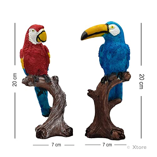 Xtore Parrot Love Couple Vastu Bird Figurine Showpiece Sitting on Tree for Home Decor (Pack of 1, Multicolor) - Image 4