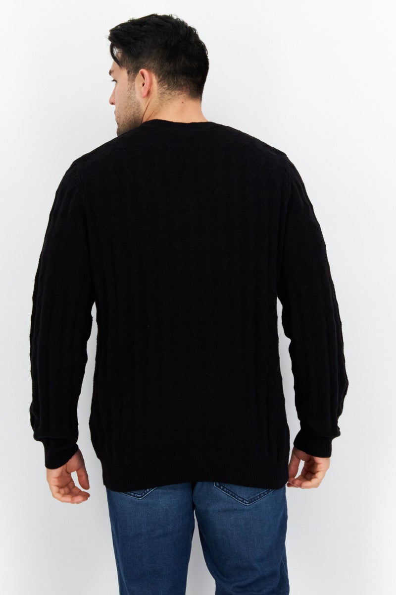 Lyle & Scott Men Crew Neck Long Sleeve Knitted Sweater, Black - Image 4