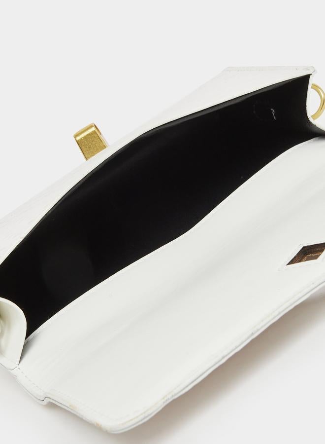 Styli Textured Clutch with Top Handle and Removable Shoulder Strap - Image 4