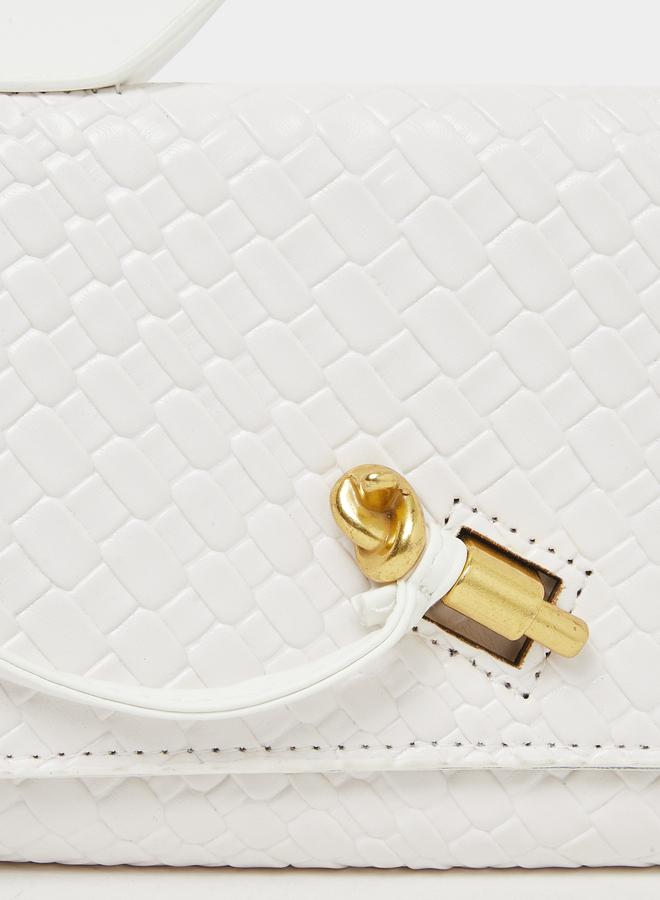 Styli Textured Clutch with Top Handle and Removable Shoulder Strap - Image 3