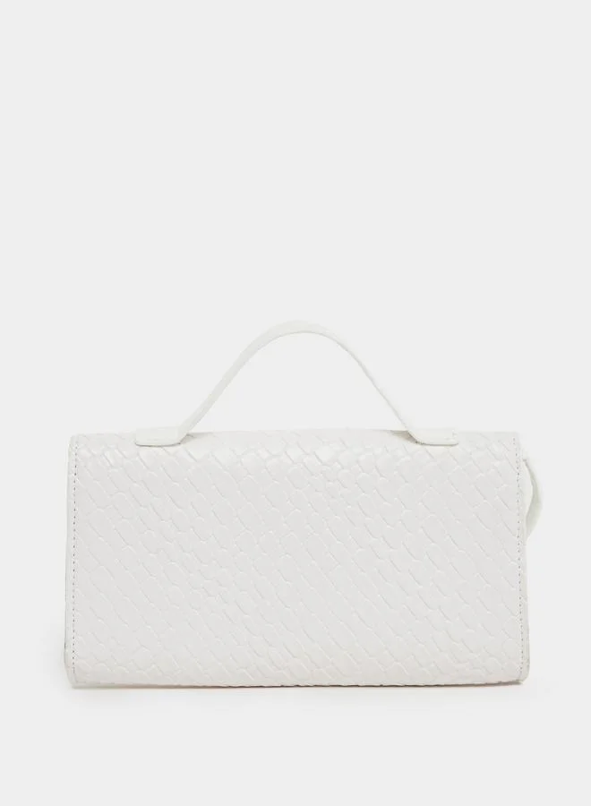 Styli Styli Textured Clutch with Top Handle and Removable Shoulder Strap