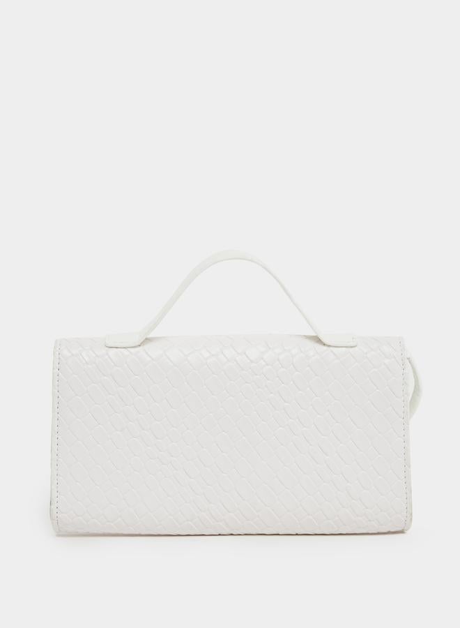 Styli Textured Clutch with Top Handle and Removable Shoulder Strap - Image 2