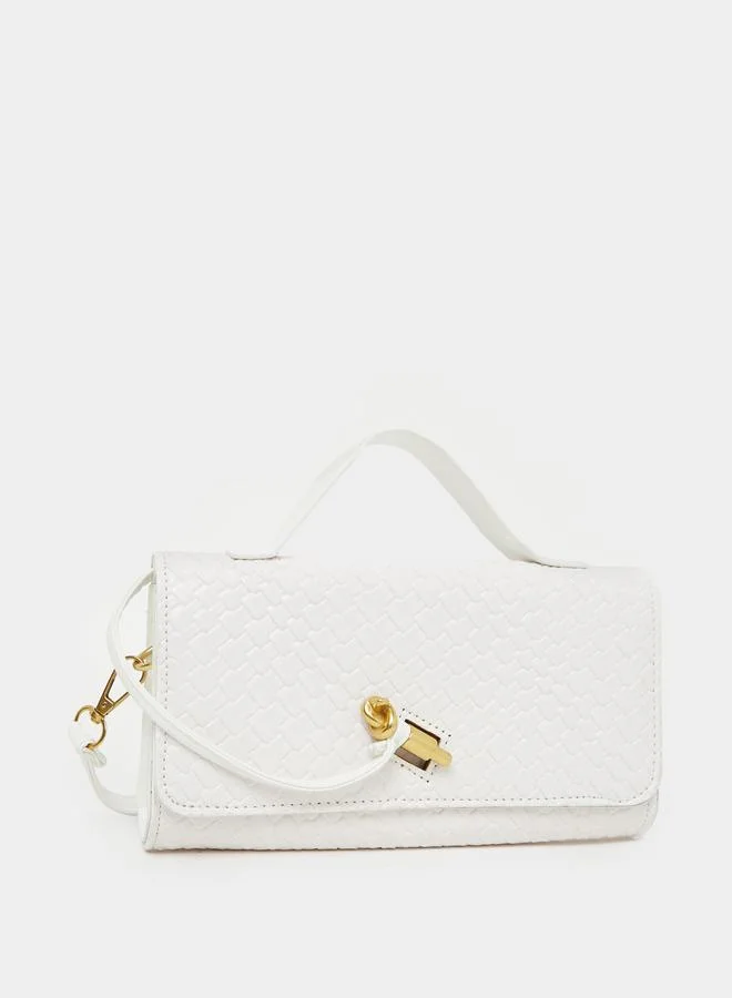 Styli Styli Textured Clutch with Top Handle and Removable Shoulder Strap