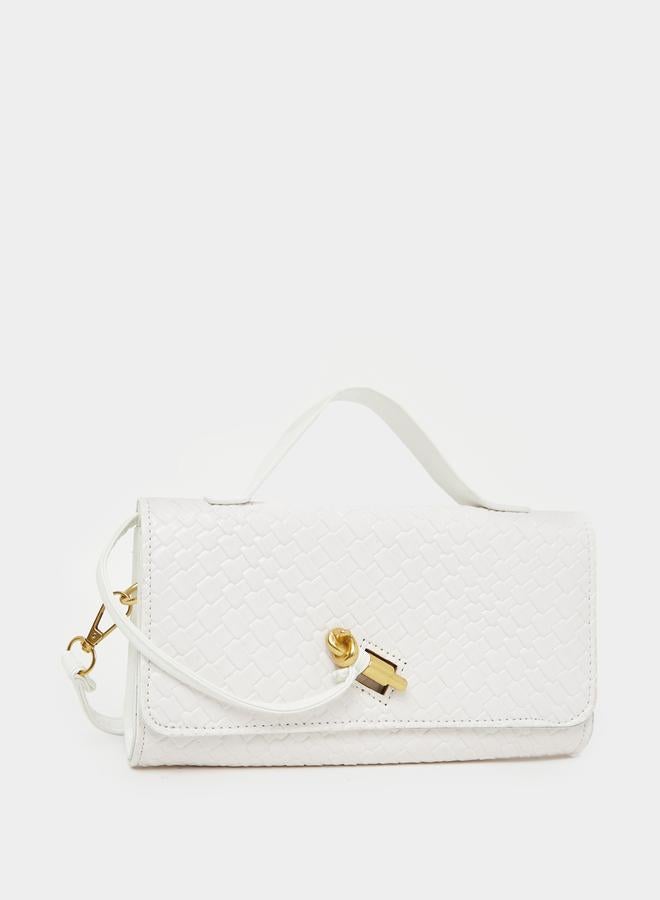 Styli Textured Clutch with Top Handle and Removable Shoulder Strap - Image 1