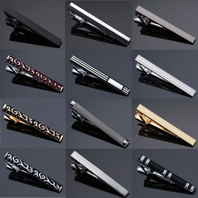 Glamour Jewelry High Quality Copper Sanding Rubber Pattern Batch Flower Tie Clip Fashion Business Men'S Tie Clip - Image 2