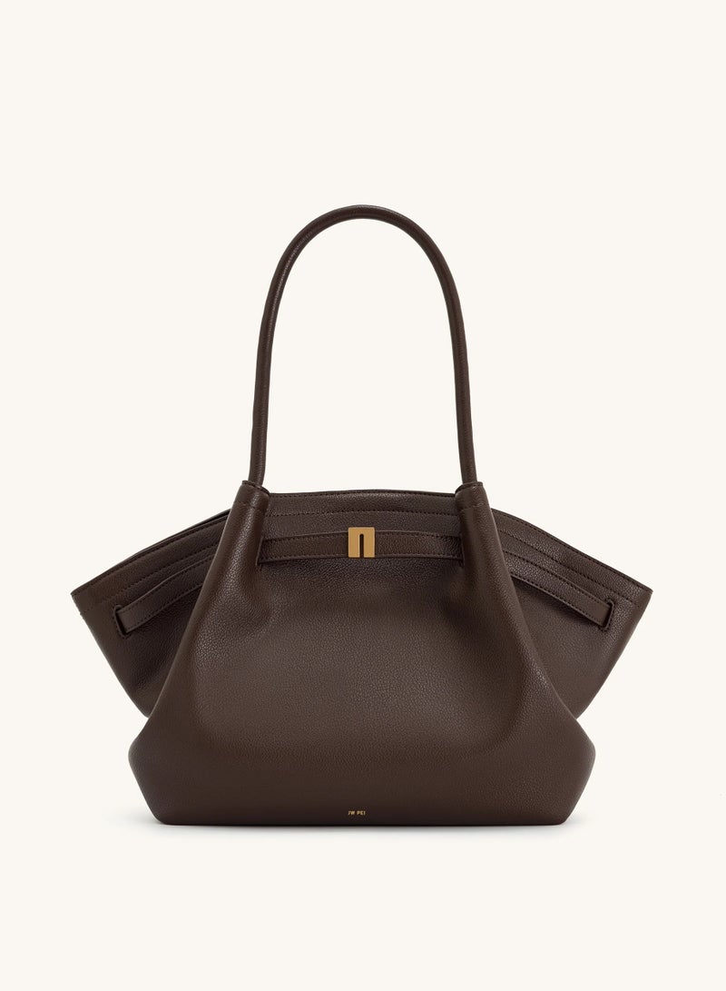 جي دبليو بي حقيبة توت متوسطة هانا - بني داكن - Image 1