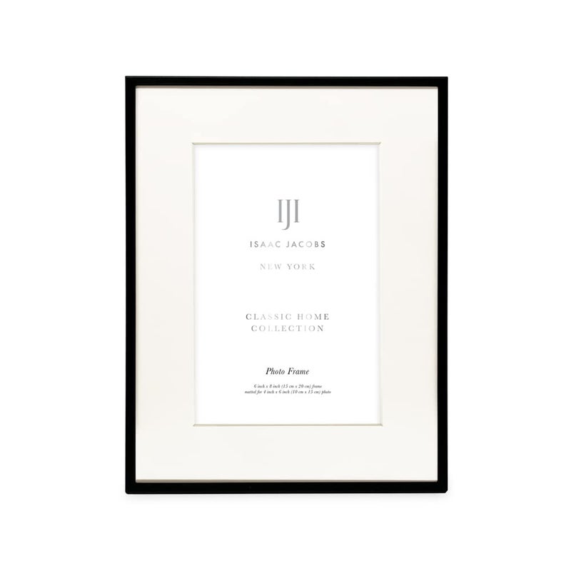 Isaac Jacobs 6x8 (Matted 4x6) Black Metal Picture Frame  Classic Metal Photo Frame Made For Tabletop & Hanging Display  Home and Office D?cor  Photo Gallery and Wall Art (6x8 (Matted 4x6)  Black) - Image 2
