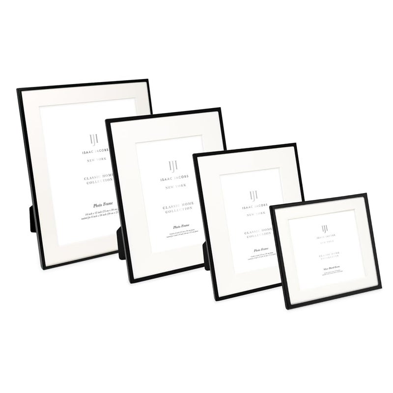 Isaac Jacobs 6x8 (Matted 4x6) Black Metal Picture Frame  Classic Metal Photo Frame Made For Tabletop & Hanging Display  Home and Office D?cor  Photo Gallery and Wall Art (6x8 (Matted 4x6)  Black) - Image 5