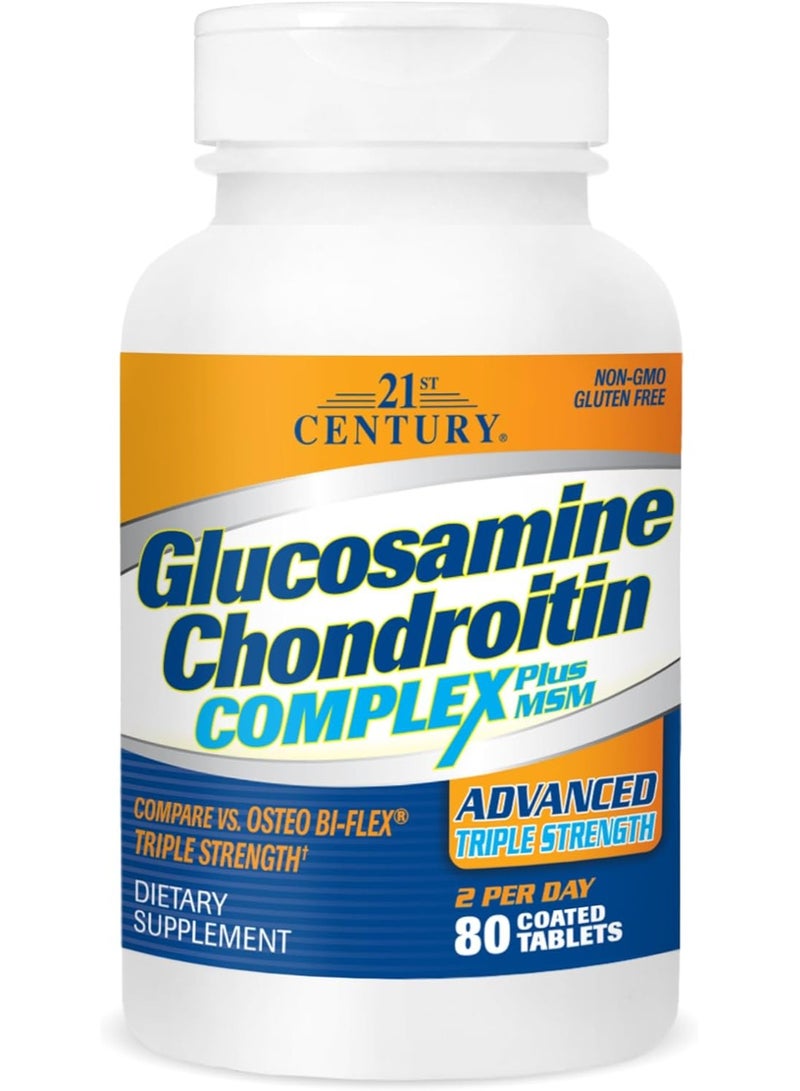 21st Century Glucosamine Chondroitin Complex Plus MSM Advanced Triple Strength 80 Tablets  - Image 1