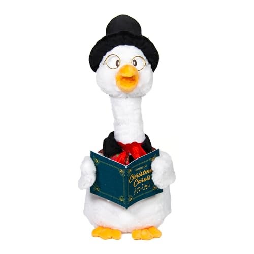Cuddle Barn  Carolin Father Goose  Animated Musical Singing Christmas Caroling Soft Plush Toy 14 inches - Image 1