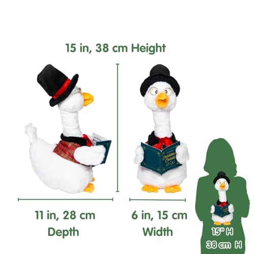 Cuddle Barn  Carolin Father Goose  Animated Musical Singing Christmas Caroling Soft Plush Toy 14 inches - Image 5