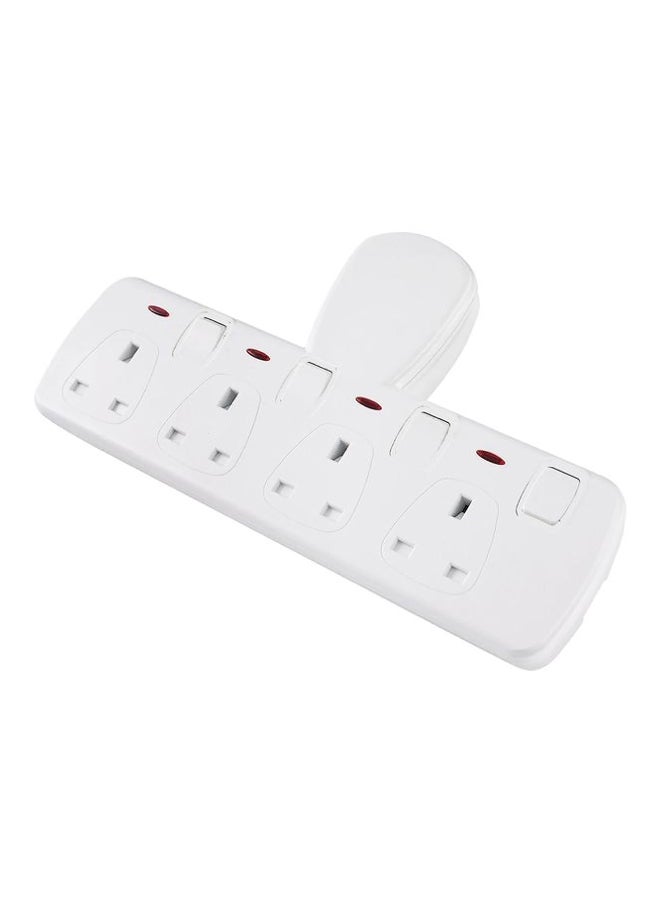 KISTENMACHER 4-Way Lightweight Wall Socket Adapter White 18 x 28 x 3.6 cm EGK 604B 