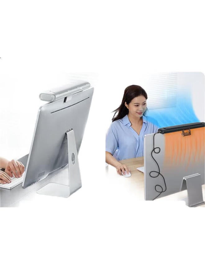 Stiger [Wall And Stand Dual-Use] Screen Fan, Office Small Fan, Usb Rechargeable, Desktop Cooling Fan, Dorm Computer Screen Display Cooling Device, Desktop Bladeless Fan - Image 1