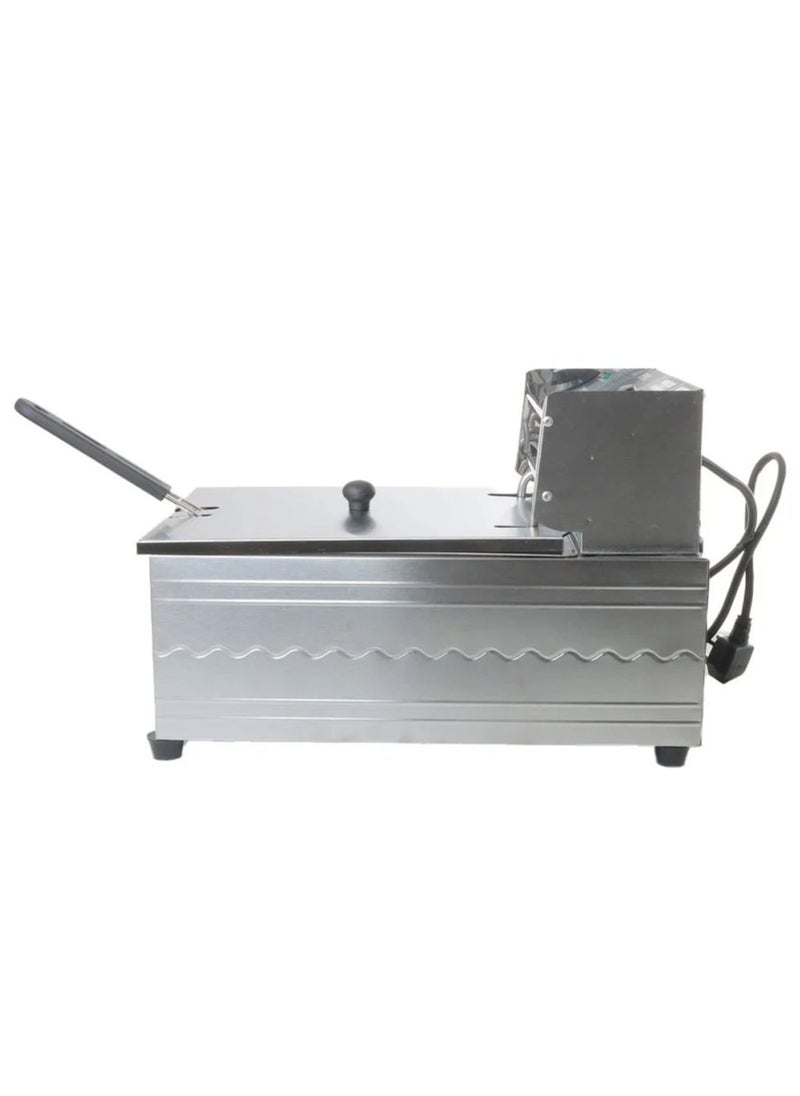 Denx Oil Fryer With A Capacity Of 6 Liters And A Power Of 2500 Watts, Professional Design With Heat-Resistant Handles And A Cover To Prevent Oil From Splashing, Made Of Stainless Steel - Image 5