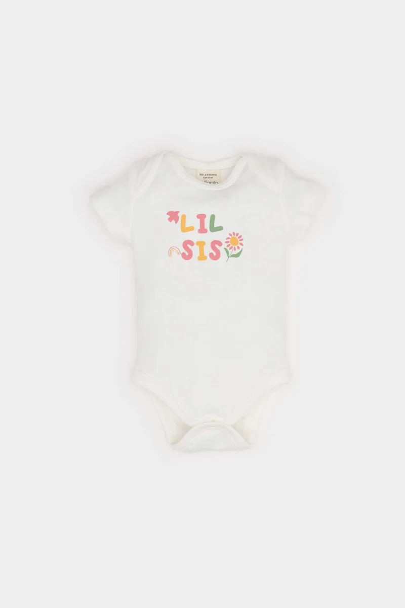 ديفاكتو Baby Girl Short Sleeve Snap Body