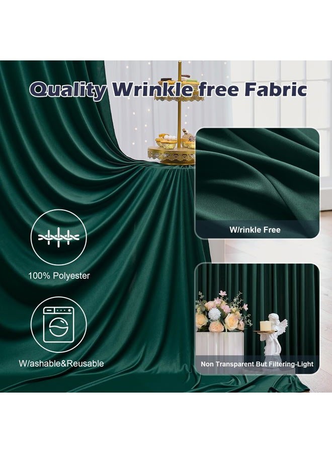 NSSONBEN 30ft×8ft Wrinkle Free Blackish Green Backdrop Curtain for Wedding Party 6 Panels 5ft×8ft Hunter Green Polyester Drapes for Curtain Backdrop Decor Birthday Baptism Baby Shower Photography - Image 2