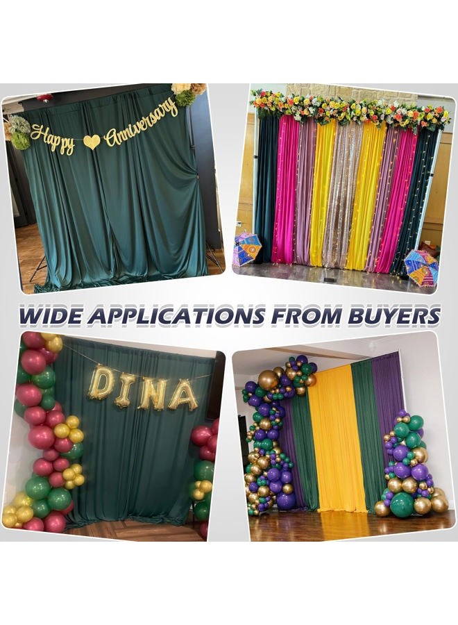 NSSONBEN 30ft×8ft Wrinkle Free Blackish Green Backdrop Curtain for Wedding Party 6 Panels 5ft×8ft Hunter Green Polyester Drapes for Curtain Backdrop Decor Birthday Baptism Baby Shower Photography - Image 3