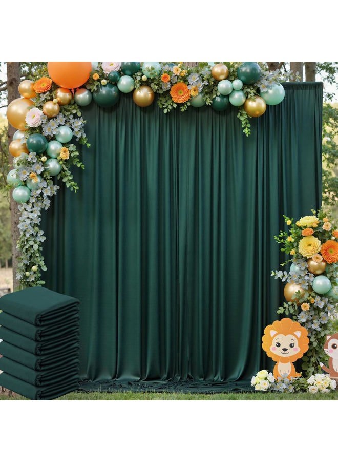 NSSONBEN 30ft×8ft Wrinkle Free Blackish Green Backdrop Curtain for Wedding Party 6 Panels 5ft×8ft Hunter Green Polyester Drapes for Curtain Backdrop Decor Birthday Baptism Baby Shower Photography - Image 1