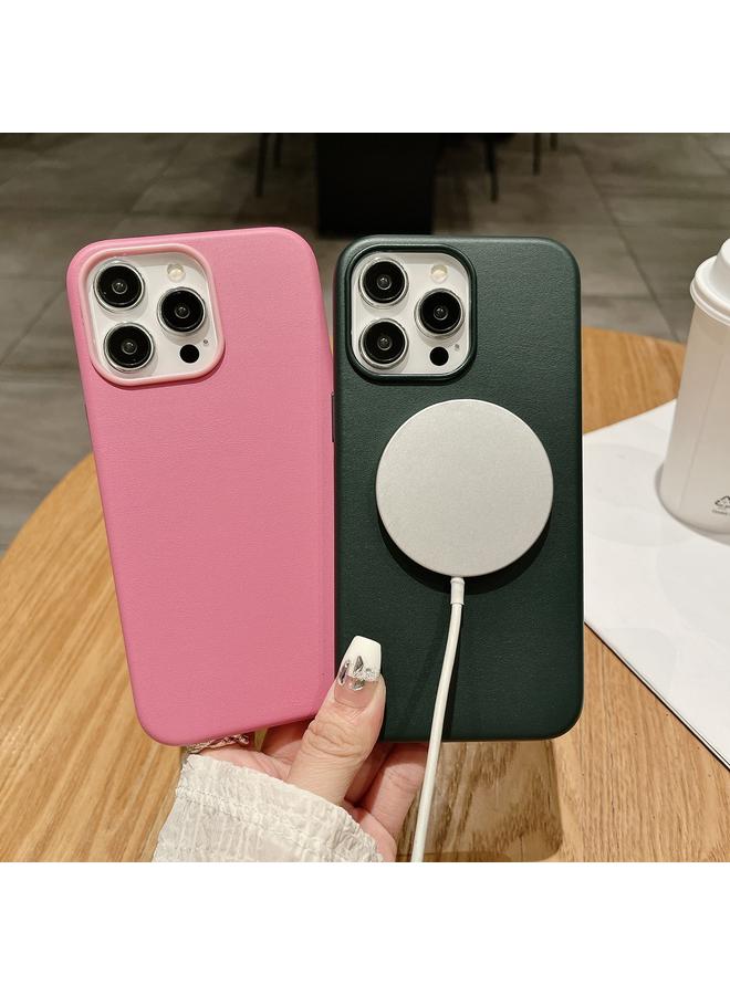 اس-توب جراب هاتف مغناطيسي من ماج سيف من الجلد بلون نقي لهاتف iPhone 14 Pro - Image 3
