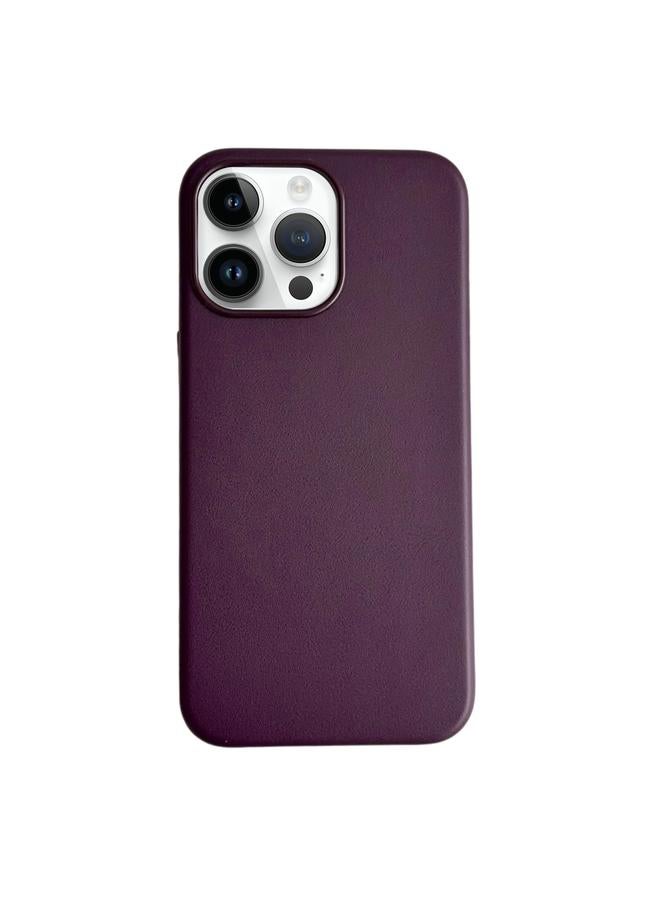 اس-توب جراب هاتف مغناطيسي من ماج سيف من الجلد بلون نقي لهاتف iPhone 14 Pro - Image 1
