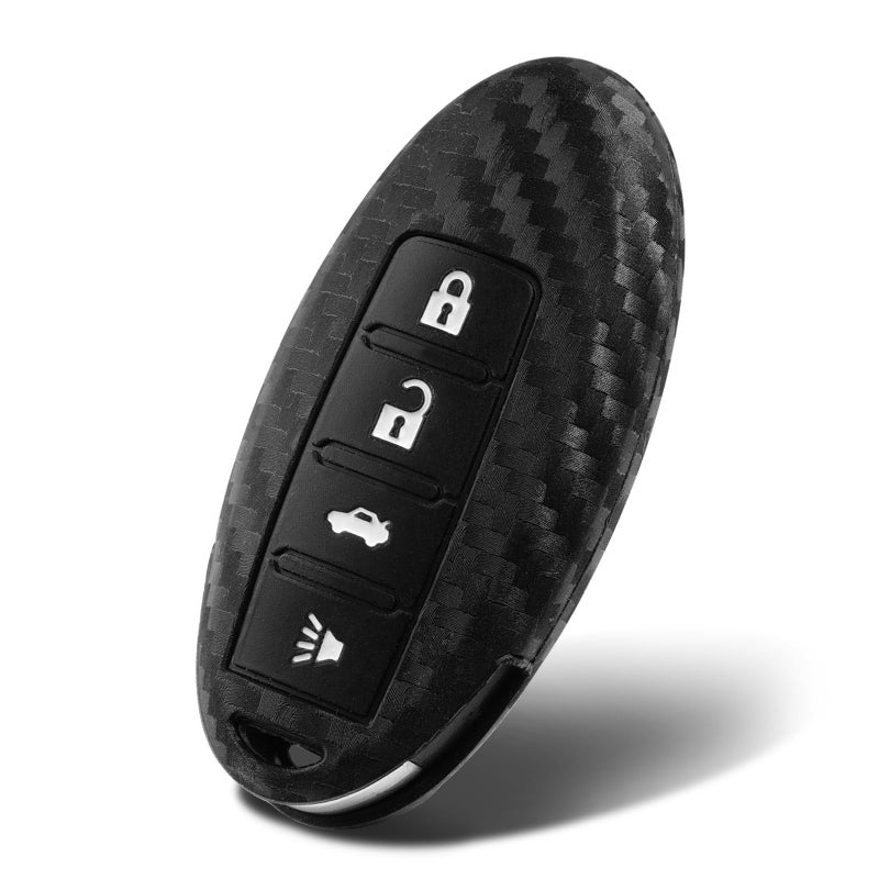 WORCAS Key Fob Cover Case Compatible with Infiniti EX35 FX35 FX37 FX50 G25 G35 G37 JX35 M35 M35H M37 M45 M56 Q40 Q50 Q60 Q70 QX50 QX56 QX60 QX70 4 Button Keyless Entry Remote