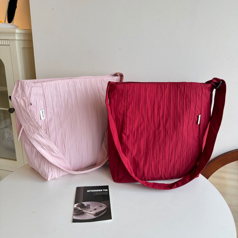 Arrival Underarm Large Capacity Bag Women'S Simple Artistic Girl'S Shoulder Canvas Bag Cloud Commuter Tote Bag - Image 5