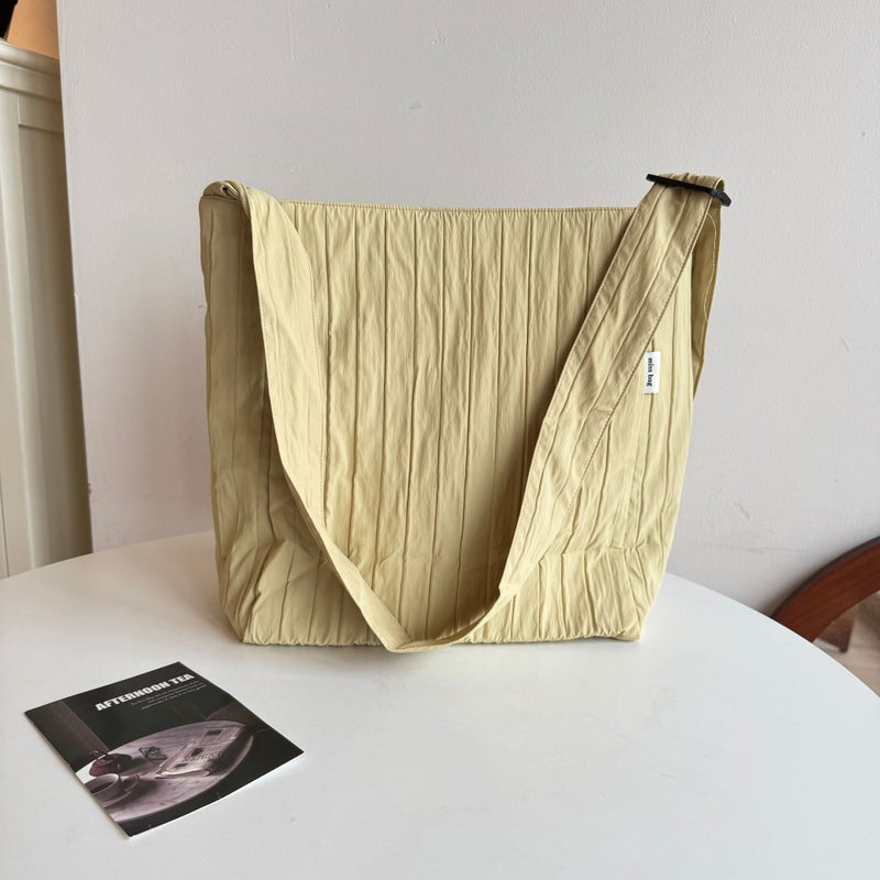 Arrival Underarm Large Capacity Bag Women'S Simple Artistic Girl'S Shoulder Canvas Bag Cloud Commuter Tote Bag - Image 3