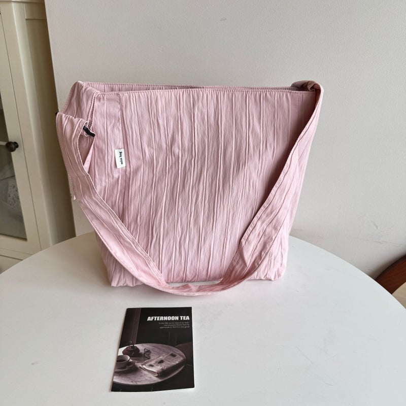 Arrival Underarm Large Capacity Bag Women'S Simple Artistic Girl'S Shoulder Canvas Bag Cloud Commuter Tote Bag - Image 4