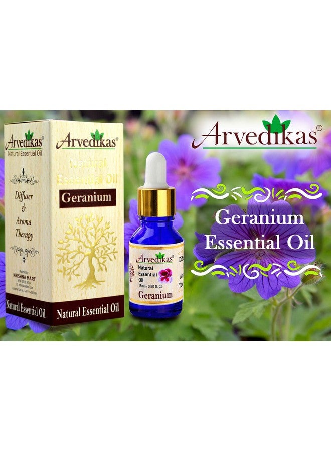 Arvedikas Natural Geranium Essential Oil | Aromatherapy For Relaxation And Skincare -15ml - Image 3