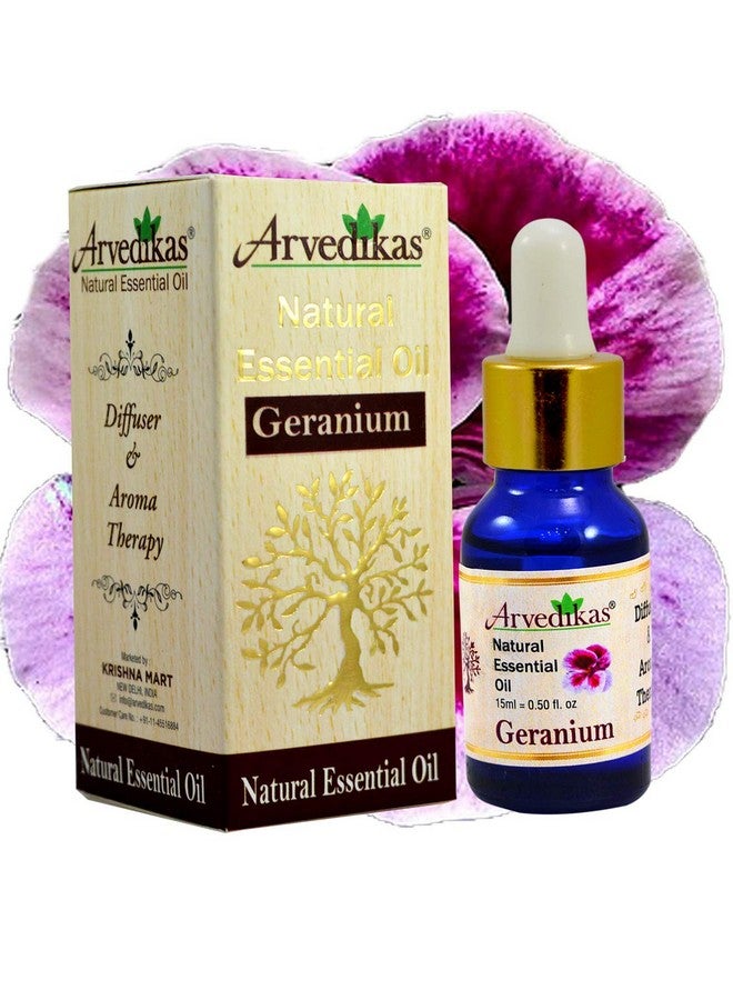 Arvedikas Natural Geranium Essential Oil | Aromatherapy For Relaxation And Skincare -15ml - Image 1