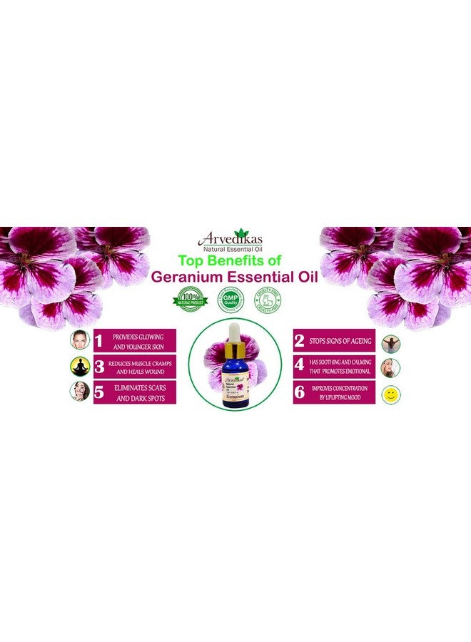 Arvedikas Natural Geranium Essential Oil | Aromatherapy For Relaxation And Skincare -15ml - Image 4