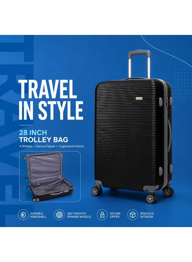 28-Inch Travel Luggage Trolley Suitcase, Original Polypropylene Hard Shell, Lightweight Large Capacity, Smooth Rolling Wheels, 2-Year Warranty - Image 1