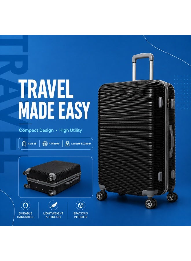 28-Inch Travel Luggage Trolley Suitcase, Original Polypropylene Hard Shell, Lightweight Large Capacity, Smooth Rolling Wheels, 2-Year Warranty - Image 4