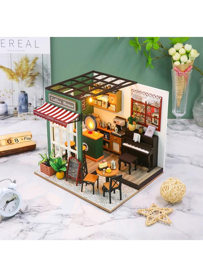 Bluejw Hongda Diy Cabin Afternoon Cafe 3D Three-dimensional Assembled Building Model Exquisite Afternoon Tea For Birthday Gifts - Image 2