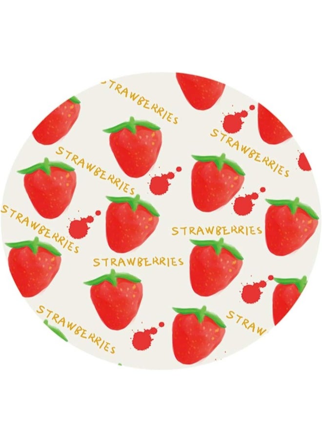 silvercnc Covers for The Home Deluxe Elastic Edged Fitted Table Cover - Round - Tablecloths Kitchen Decor - Strawberry 1.2m  - Image 4