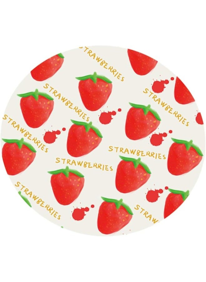 silvercnc Covers for The Home Deluxe Elastic Edged Fitted Table Cover - Round - Tablecloths Kitchen Decor - Strawberry 1.2m  - Image 5
